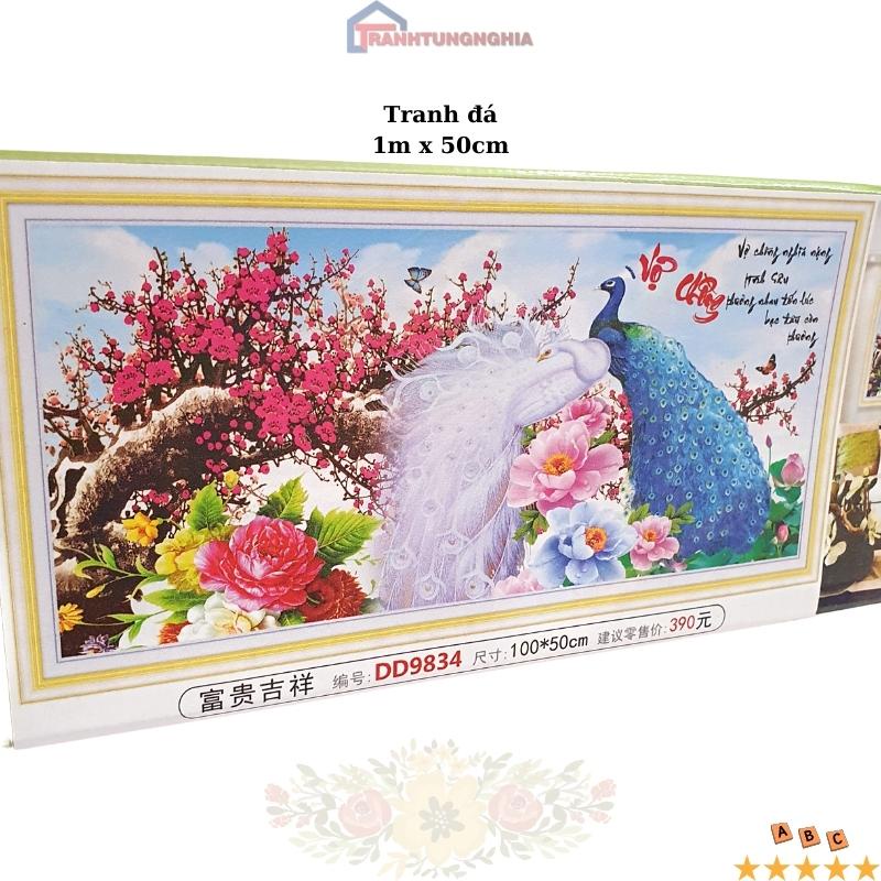 Tranh đính đá, tranh thêu chữ thập vợ chồng công