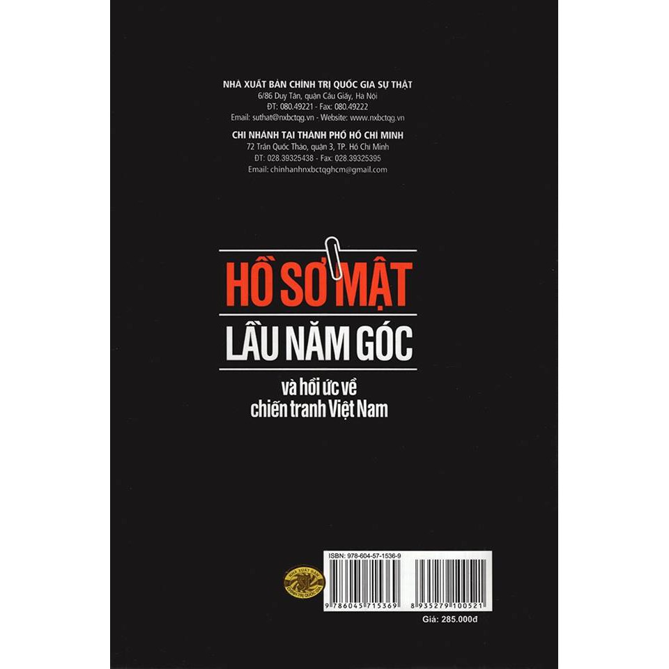 Sách - Hồ sơ mật lầu 5 góc và hồi ức về chiến tranh việt nam (sách tham khảo) | BigBuy360 - bigbuy360.vn