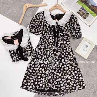 Váy Hoa cúc cổ bèo