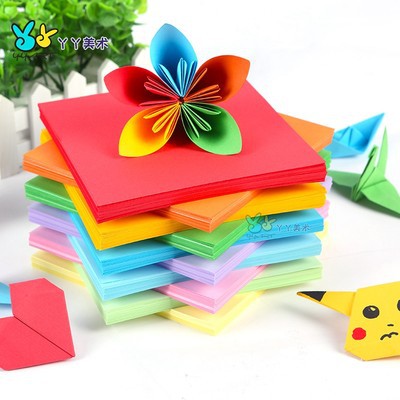 Giấy origami màu thủ công cho trẻ em tự làm bằng tay giấy màu vuông hàng ngàn Vật liệu làm bằng tay mẫu giáo