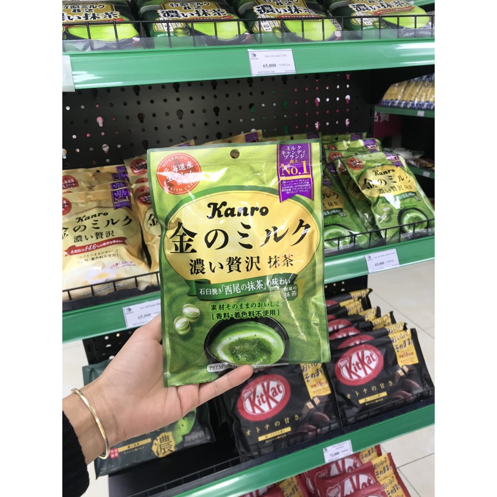 Kẹo trà xanh matcha 8.2 của Nhật Bản. HSD tháng 7/2021