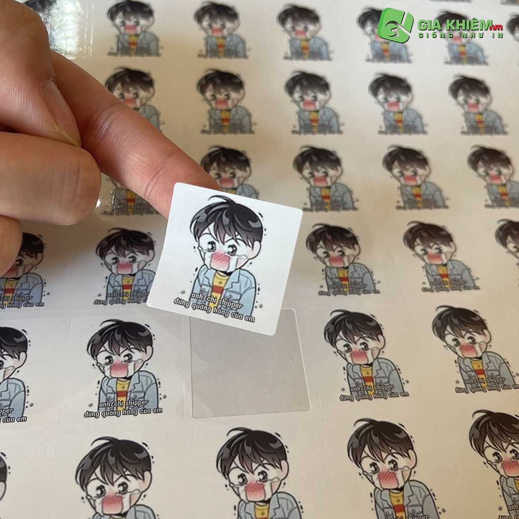 In sticker 3x3cm mẫu tuỳ chọn theo yêu cầu