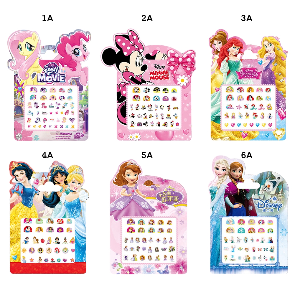 Sticker dán móng tay họa tiết hoạt hình My Little Pony / công chúa Elsa / Sofia / Bạch Tuyết dễ thương