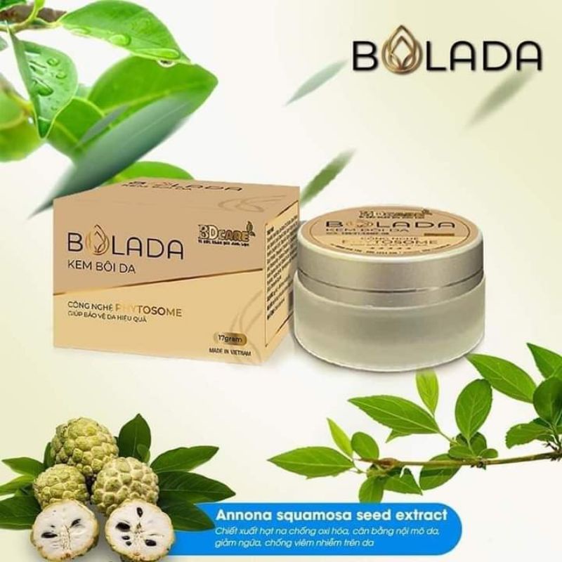 KEm Bôi Da BOLADA -17g - hộ trợ giảm mẫn ngứa, chàm sữa, nổi mề đay, giữ ẩm, mền mịn , cần bằng da