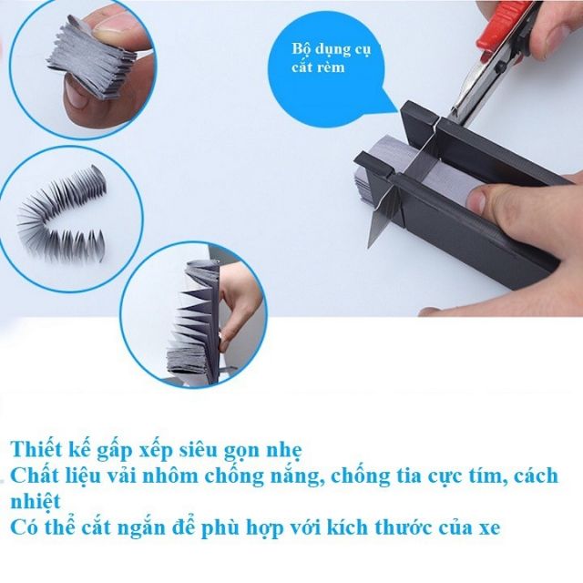 Rèm che nắng kính lái hiện đại và cao cấp, bản to 70cm cho mọi dòng xe