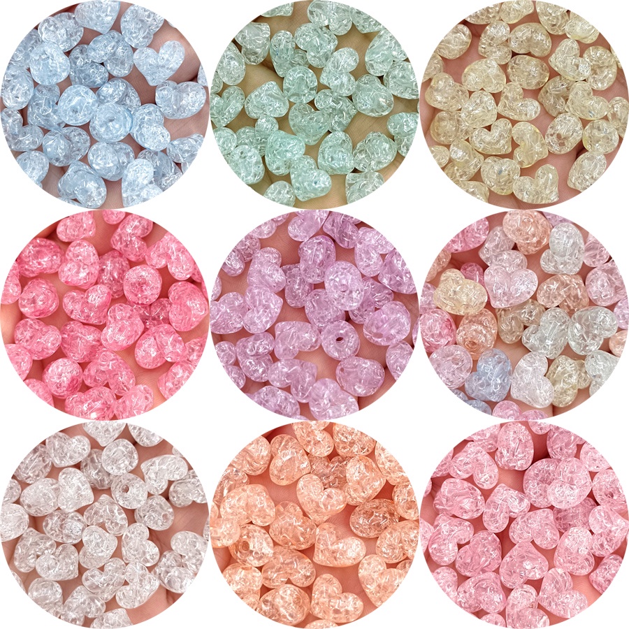 Set 20 Hạt Pha Lê Hình Trái Tim Dùng Làm Trang Sức Thủ Công