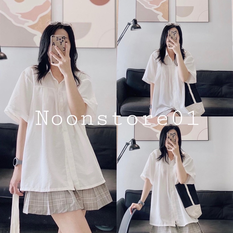 Áo sơ mi trắng cộc mã 0604, sơ mi tay cộc kiểu mới chất mát không nhăn - hàng có sẵn