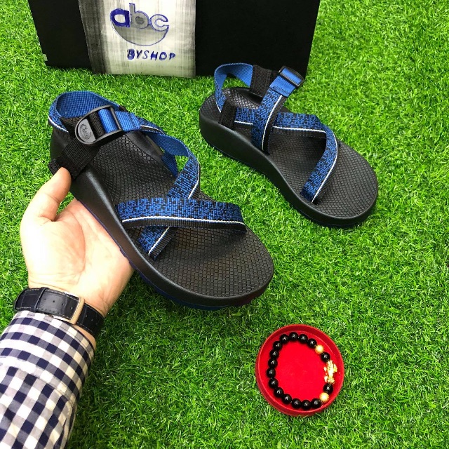 Dép  sandal chaco nam xanh đế cứng loại xịn