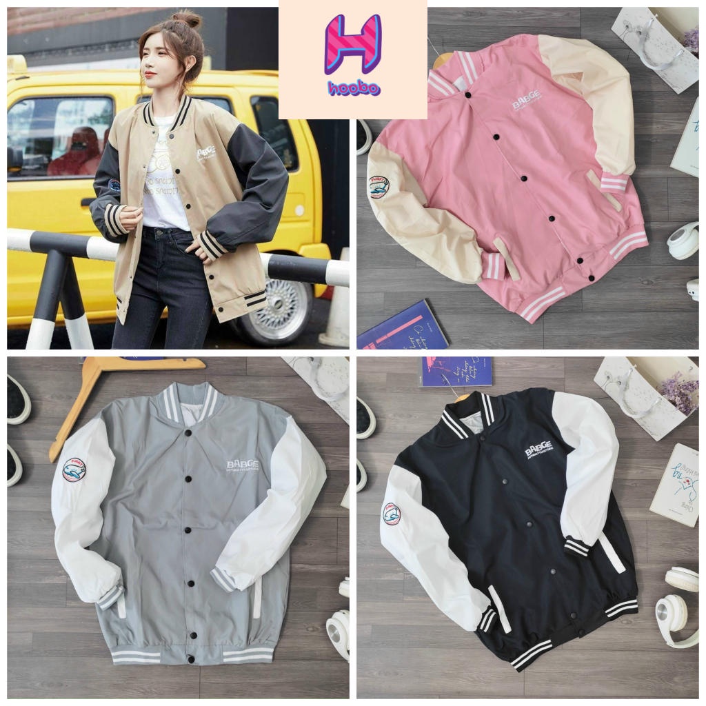 Áo khoác Bomber Nam Nữ Form Rộng Hoobo unisex oversize - Áo Bóng Chày dù chống nắng