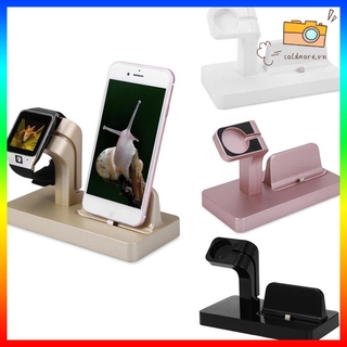 Đế Sạc Bằng Nhựa Abs 2 Trong 1 Tiện Dụng Dành Cho Apple Watch Iphone