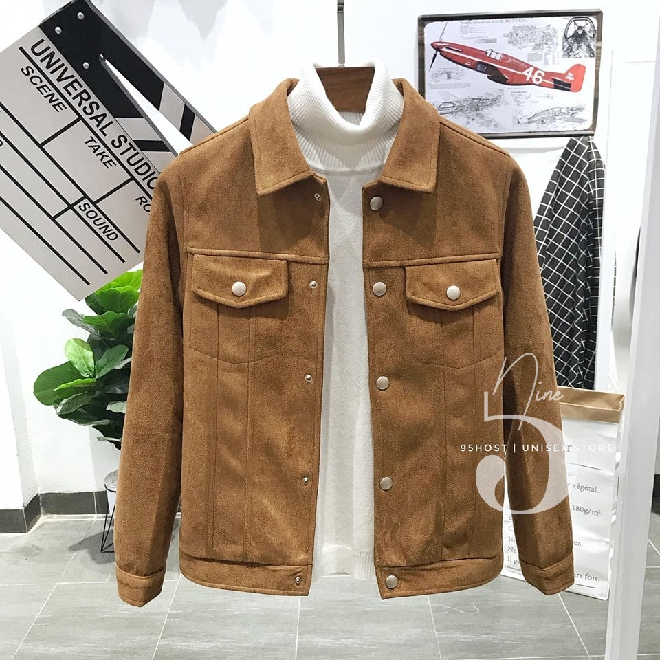 Áo khoác da lộn nam Cao cấp đẹp 95HOST JK030
