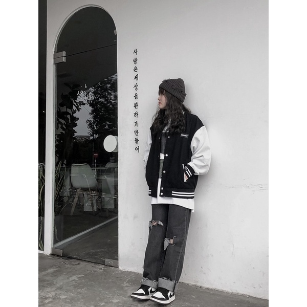 ÁO KHOÁC BOMBER NHUNG TĂM MISSOUT FORM RỘNG UNISEX NAM NỮ