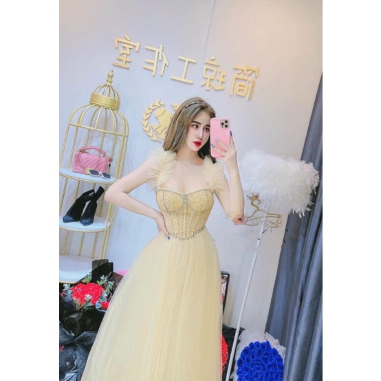 ✨ Đầm 2 dây maxi dúm bèo kết đá✨