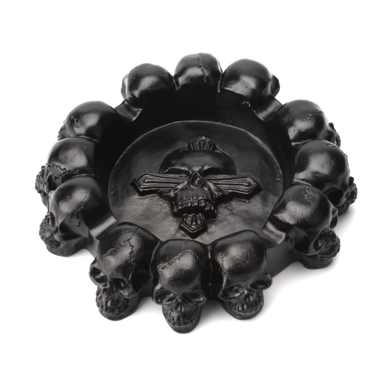 🔥 AOTO Fashion Funny Skull Ashtray Cross Ghost Head Ashtray Decor Interior Gothic Style for Restaurant Bar Coffee Shop Office