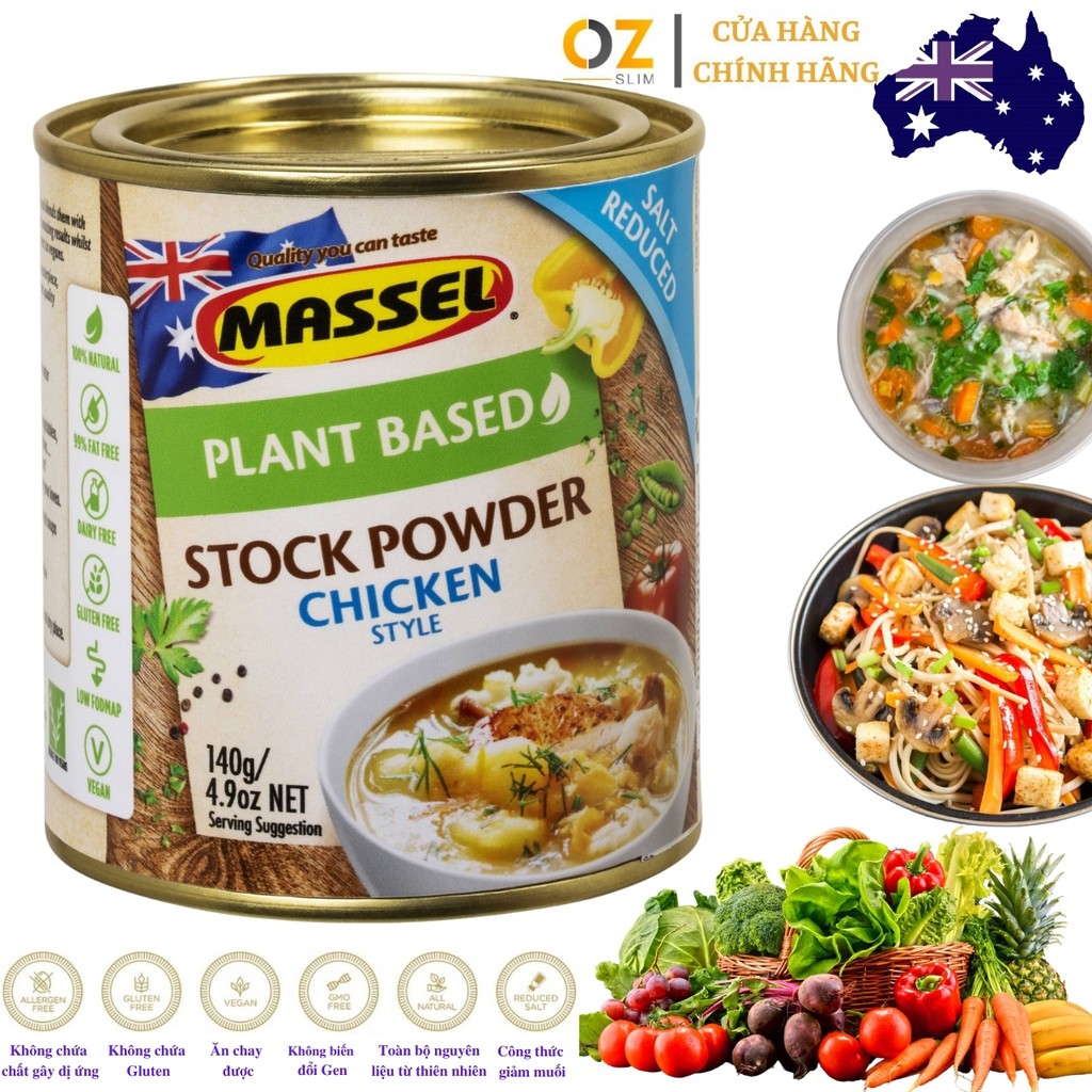 Hạt Nêm Cho Bé -Massel Stock Powder Chicken 100% Từ Rau Củ Vị Gà - Nấu Được Món Chay, Món Mặn Và Ăn Dặm Cho Bé