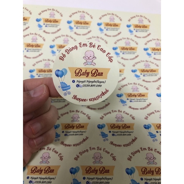 In Tem nhãn, sticker dán cắt sẵn theo yêu cầu A3 - đẹp - nhanh - rẻ