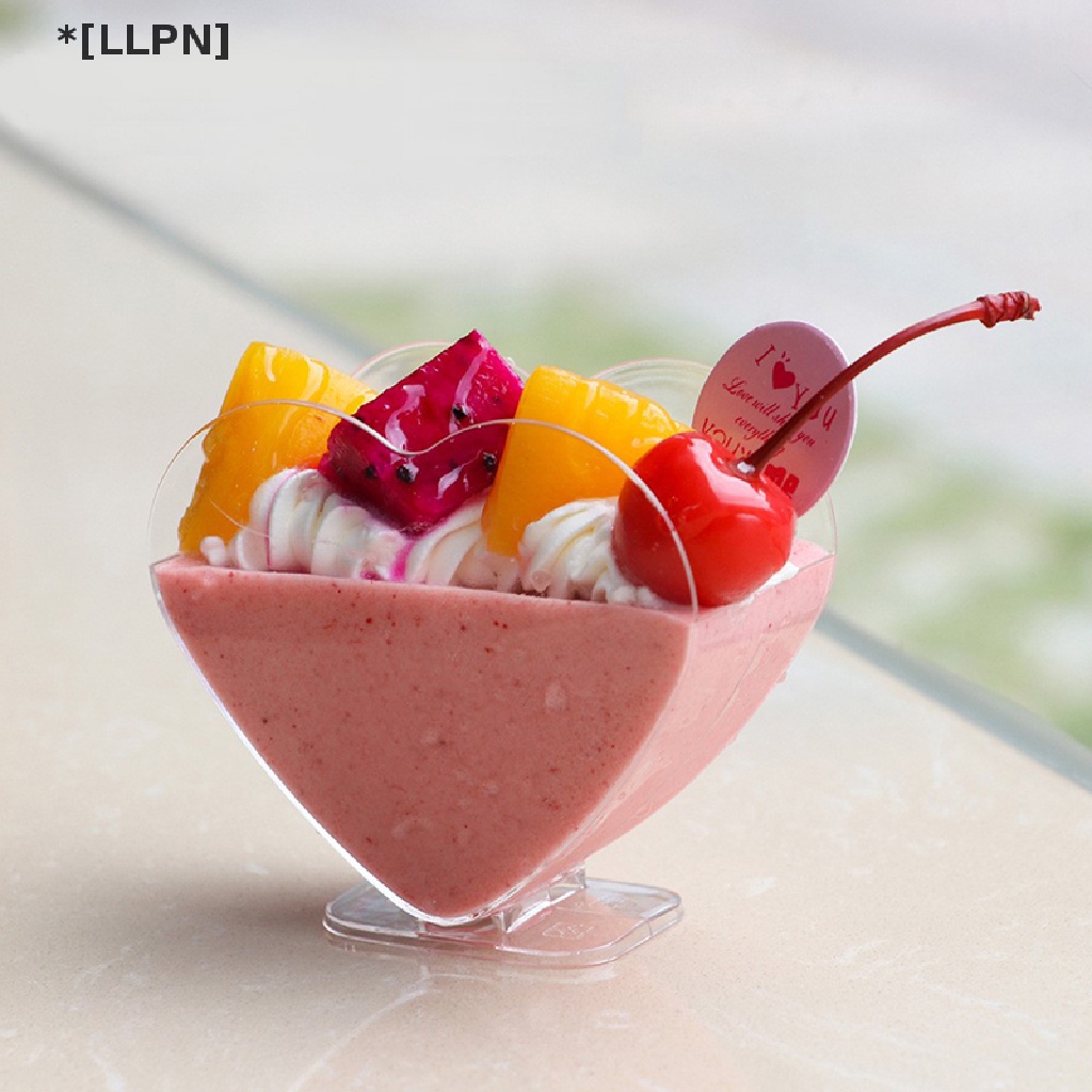 [loyaltysun.vn] Cốc Nhựa Đựng Bánh Pudding Tráng Miệng Hình Trái Tim Dùng Một Lần Chào Mừng