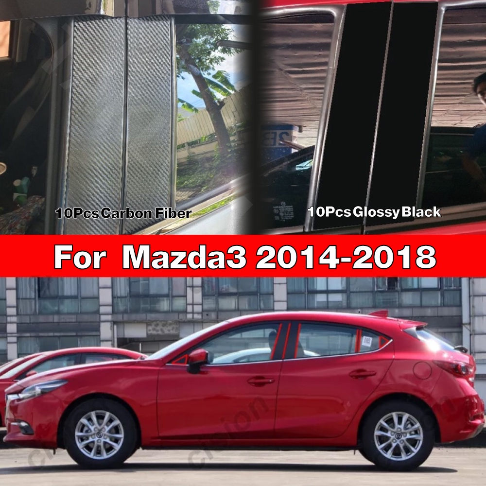 Mazda3 (2009-2022) Miếng Dán Sợi Carbon Trung Tâm Cửa Sổ Trụ Cột Trang Trí Cho Xe Mazda 3 (2009-2022