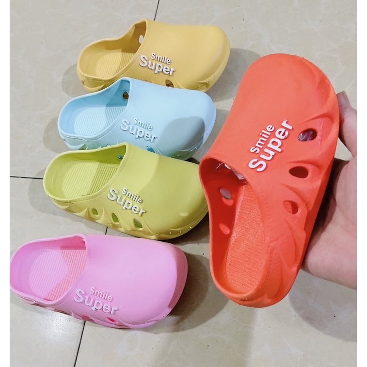 dép trẻ con - cross bé gái bé trai Smile Super sục cao su siêu êm chân