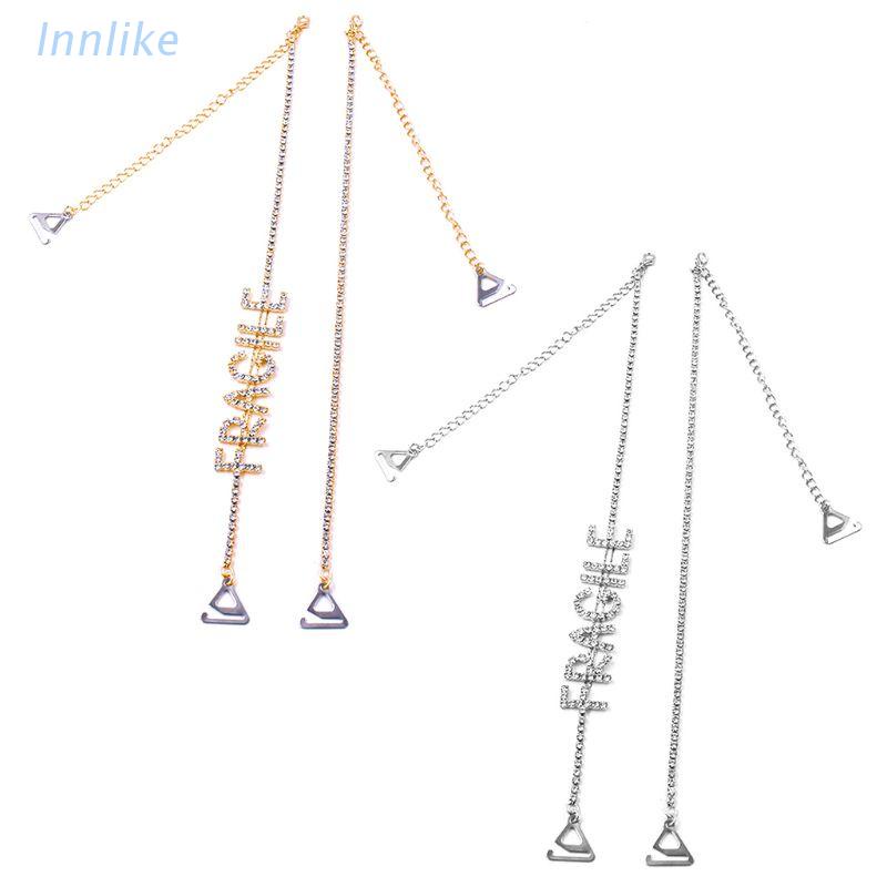 Dây Áo Ngực Kim Loại Đính Đá Lấp Lánh Sang Trọng Có Thể Điều Chỉnh