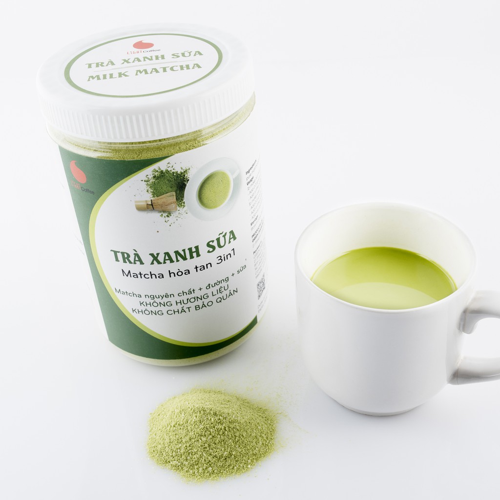 Hũ 550g Bột trà xanh sữa 3in1, matcha xuất xứ Nhật Bản, từ nhà sản xuất Light Coffee