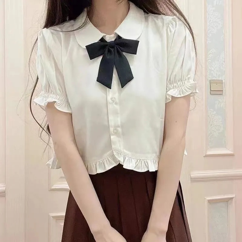 Áo Sơ Mi Trắng Ngắn Tay Thời Trang Mùa Hè Cho Nữ