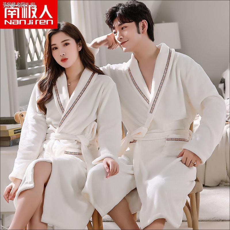 Áo Choàng Ngủ Vải Flannel Thời Trang Mùa Đông Cho Các Cặp Đôi