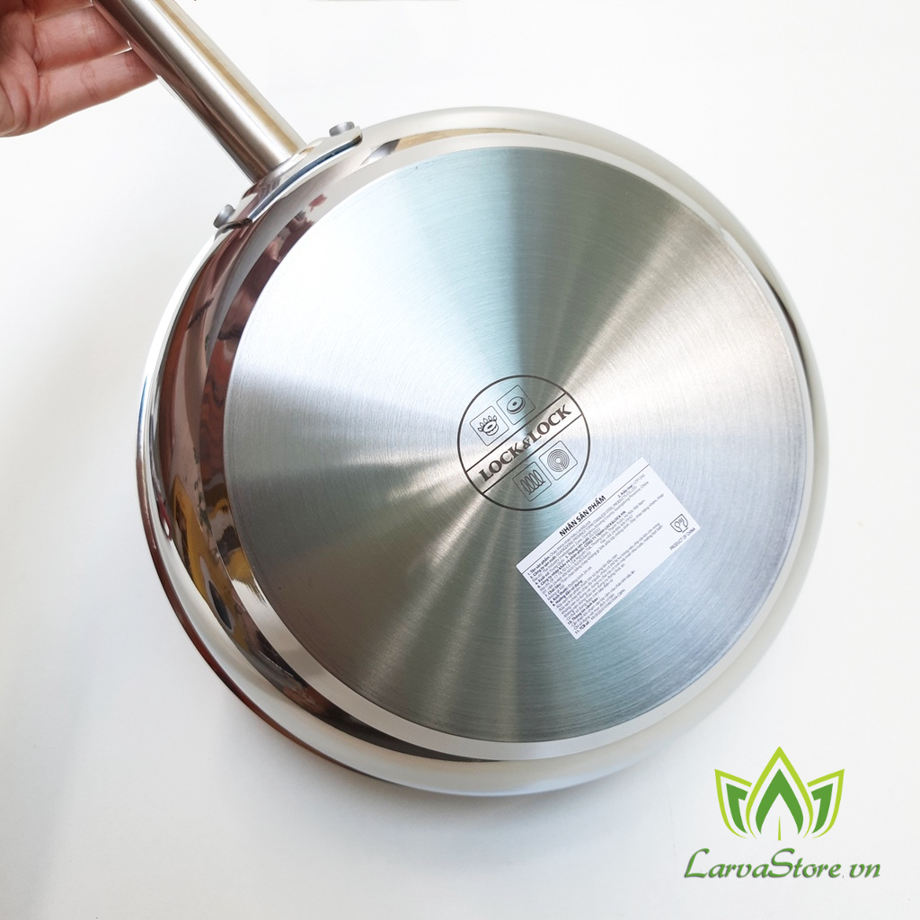 Chảo inox 304 Meta Chính Hãng Lock&amp;Lock LTP1243 24cm Chống dính 3 lớp (đáy từ)