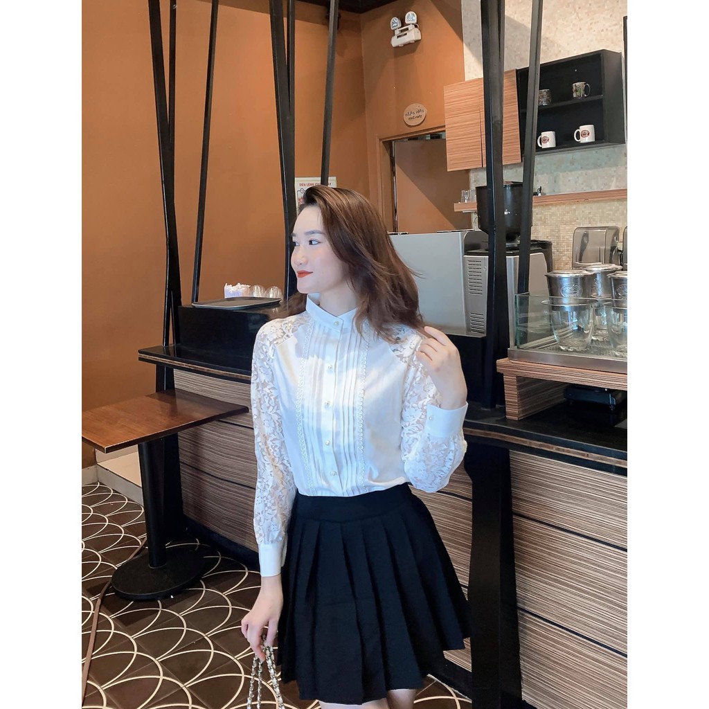 Sơ Mi Phối Tay Ren Ricci thiết kế chất liệu lụa cao cấp mềm mát màu hè |  RICCI OFFICIAL | BigBuy360 - bigbuy360.vn