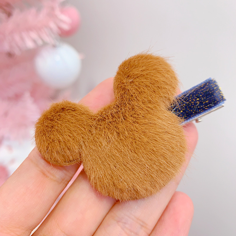 Kẹp tóc hình chú chuột nhồi bông dễ thương cho bé gái