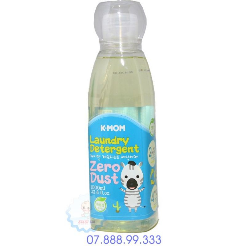 Nước giặt Zero Dust K-mom Hàn Quốc 1000ml xanh lam/xanh dương