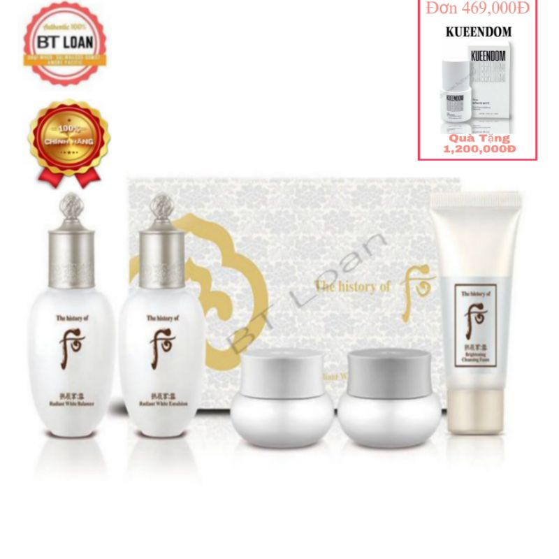 Set Whoo Radiant White Dưỡng Trắng, Giảm Thâm Nám và Chống Lão Hóa 5 sản phẩm