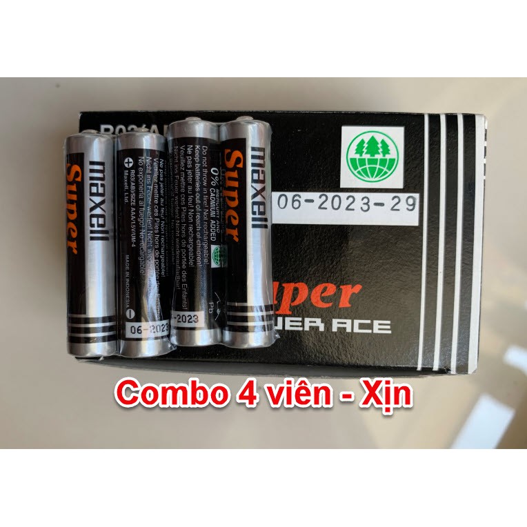 Pin Tiểu nhỏ AAA (3A) Maxell 1.5V combo 4 viên, Nhật