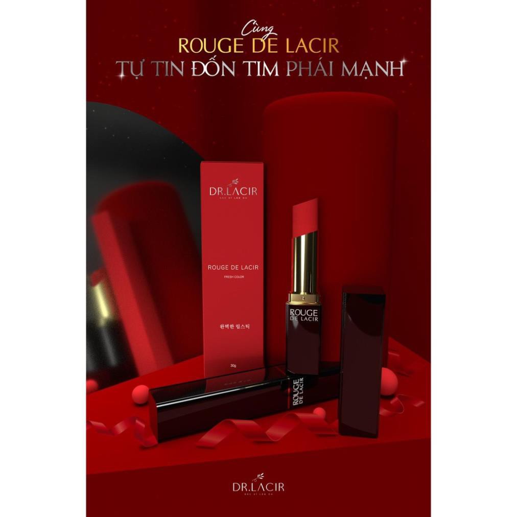 [Tặng nạ thủy tinh] SON Rouge De Lacir -Drlacir ,Giúp bờ môi căng bóng, Giúp làm mềm môi,Son lạnh (bán chạy)