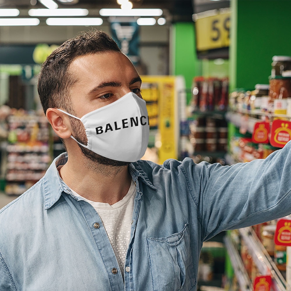 Khẩu Trang In Hình 3D B.a.l.e.n.c.i.a.g.a_1 SoInk Chất Liệu Polyester Cotton 100%,  Chống Bụi In Họa Tiết 3D Unisex