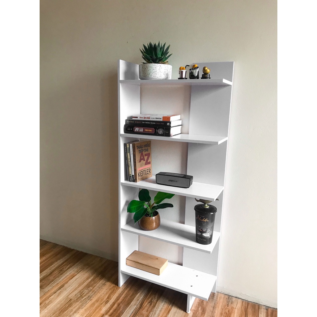 Kệ Sách - Kệ Góc Tường 5Tầng Gỗ MDF Cao Cấp Chịu Lực Cao Đa Năng Dễ Lắp Đặt