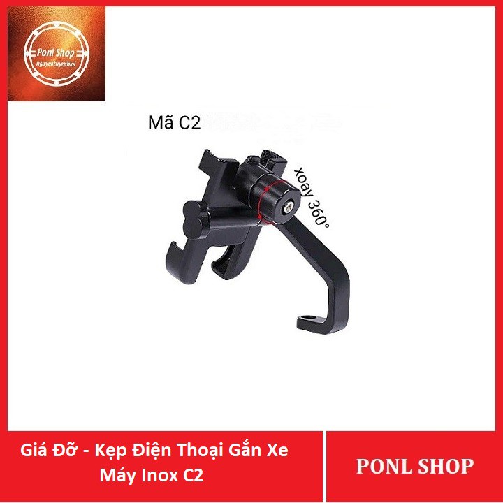 Giá Đỡ - Kẹp Điện Thoại Gắn Xe Máy C2 Chống Rung, Chống Cướp Cực Chắc Chắn | BigBuy360 - bigbuy360.vn