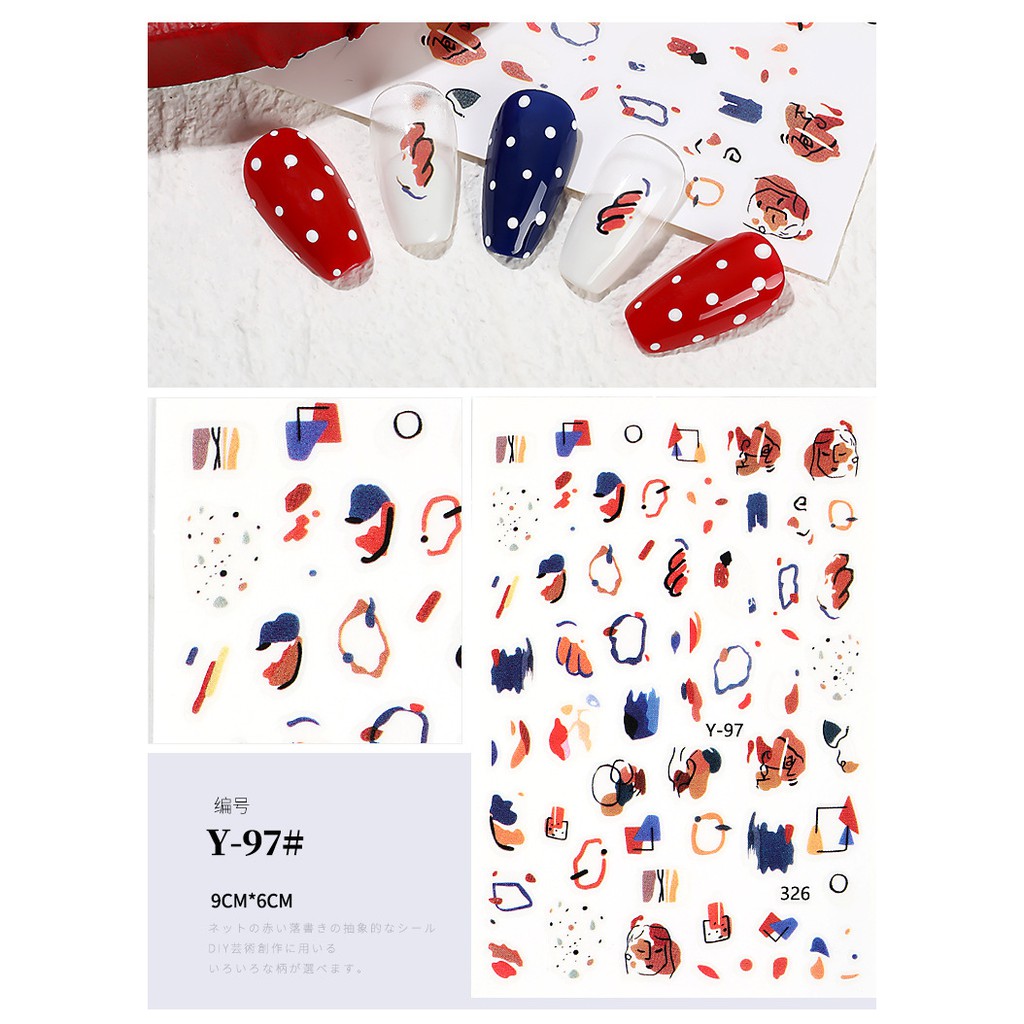 nhãn dán móng tay Tóm tắt Nail Art Stickers Không thấm nước