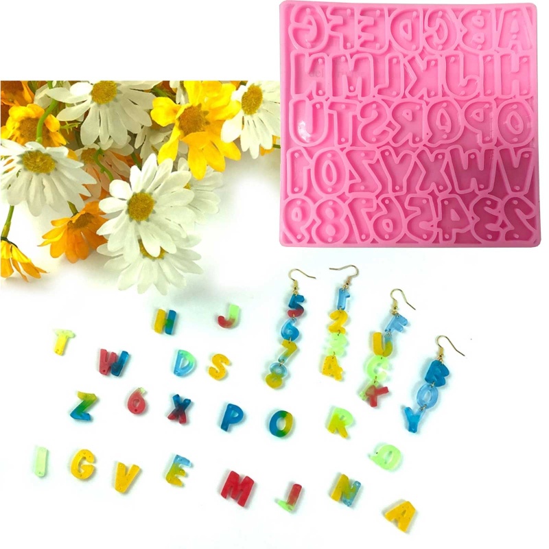 Khuôn Silicone Làm Mặt Dây Chuyền Hình Chữ Cái &amp; Số