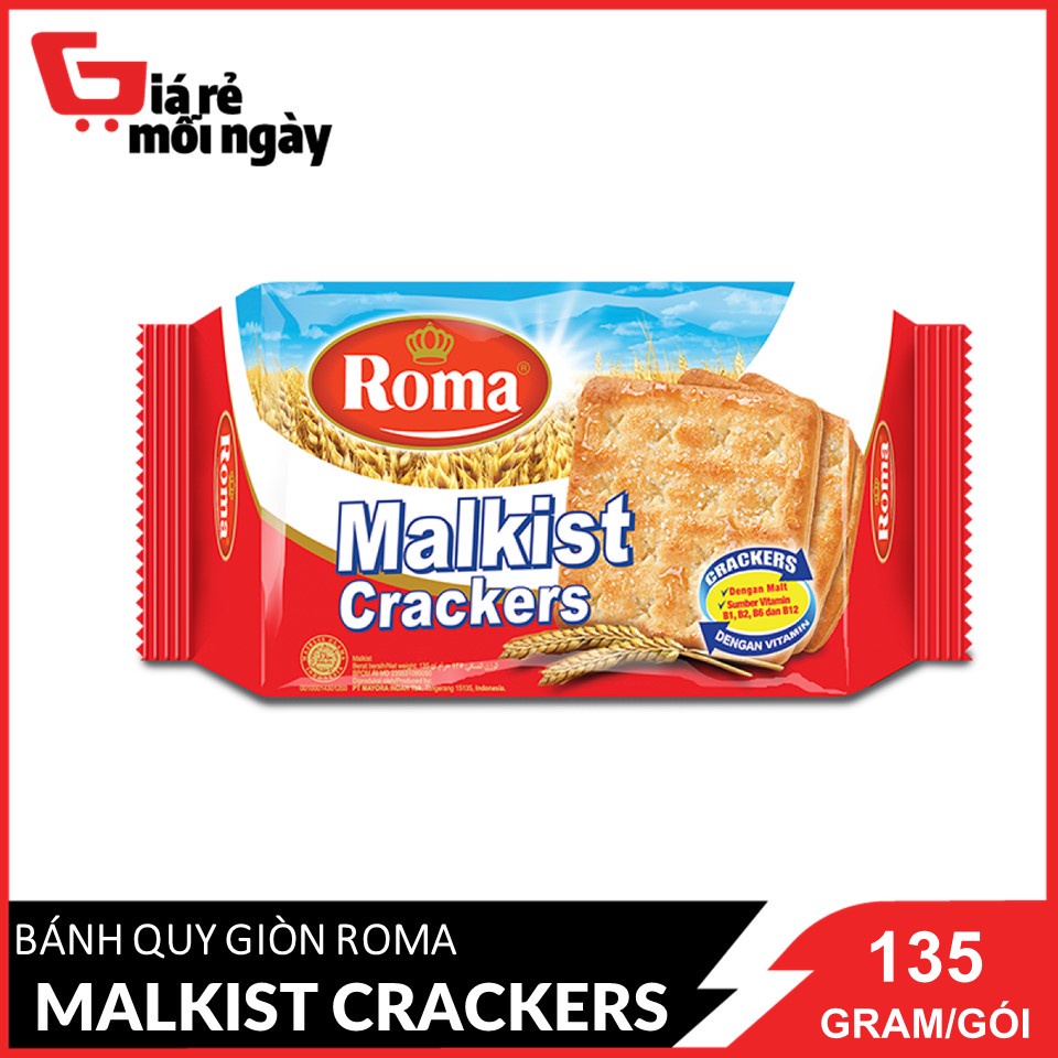 Bánh Malkist Crackers Roma gói 135g (2 vị)