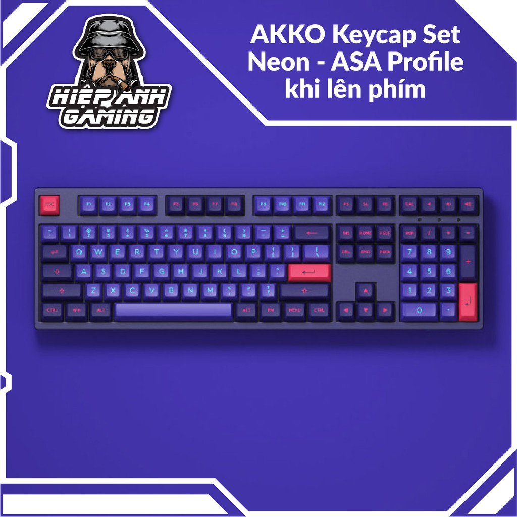 Bộ Keycap AKKO Neon - ASA dành cho Bàn phím cơ