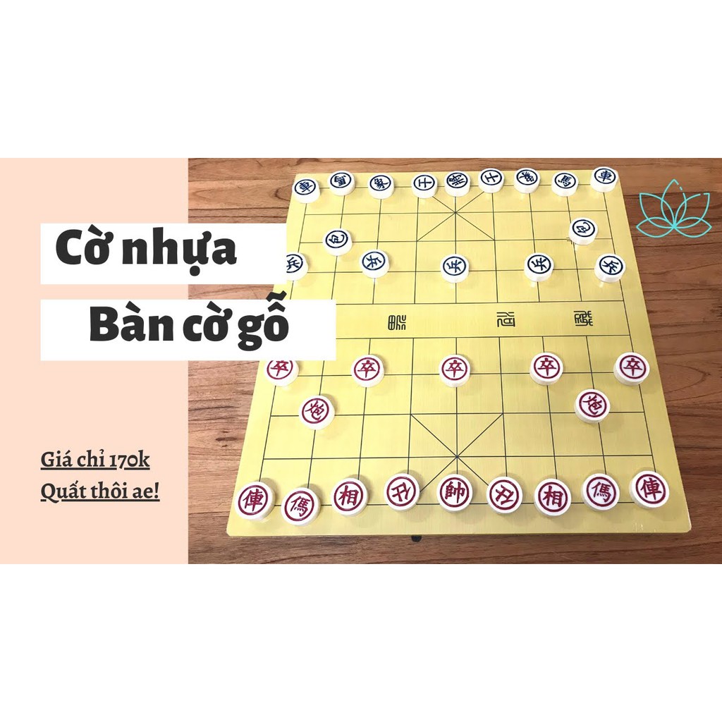 BỘ CỜ TƯỚNG XỊN (QUÂN NHỰA - BÀN GỖ)