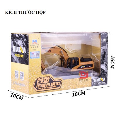 Mô hình xe máy xúc huina tỉ lệ 1:50 bằng kim loại và nhựa đồ chơi trẻ em