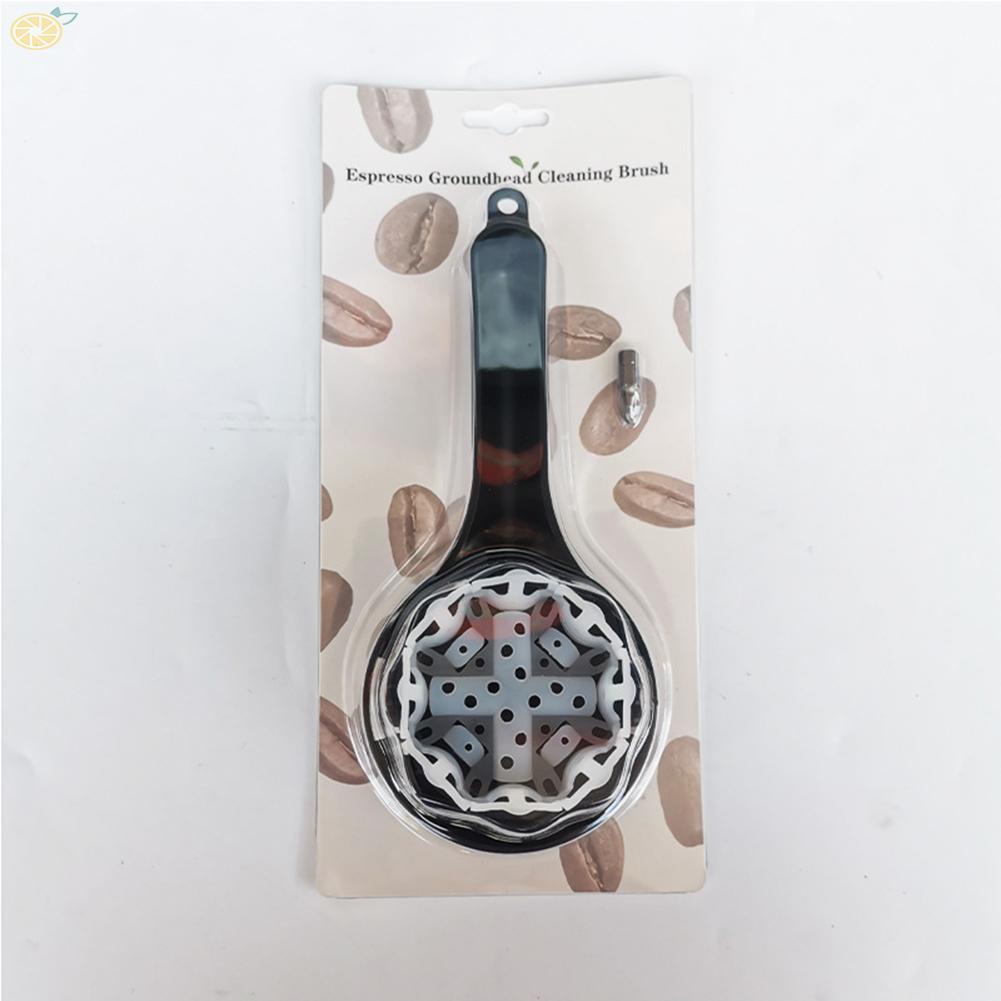 【VARSTR】Coffee Machine Parts Double Cleaning Plastic+Silicone 1 Pcs Coffee Grinder Brush