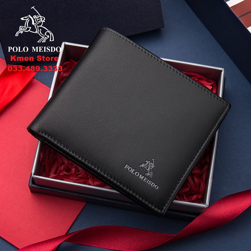 Bóp Ví Nam Da Bò Cao Cấp POLO MEISDO Kiểu Dáng Hàn Quốc Full Hộp PL55