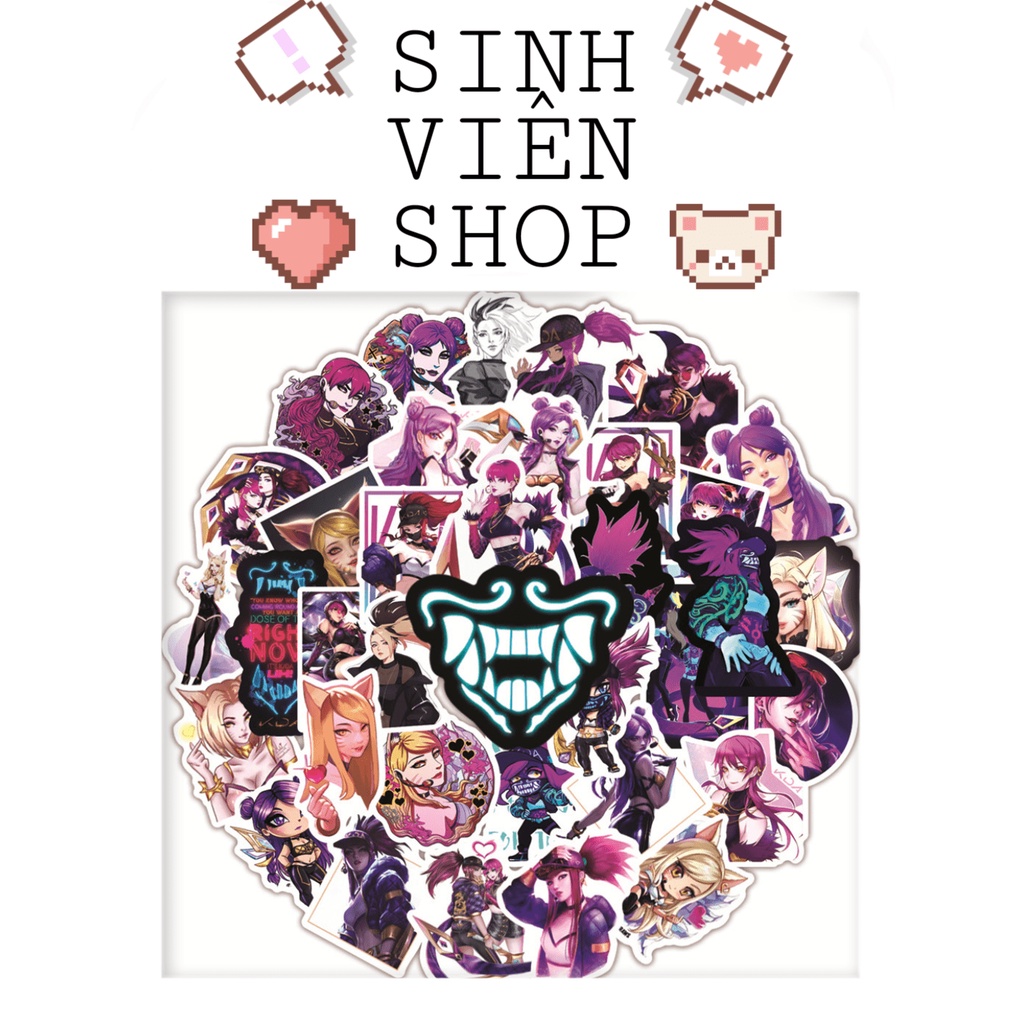 Stickers game LOL hình K/DA nhóm nhạc Liên Minh Huyền Thoại Ahri K'aisa Akali Evelynn