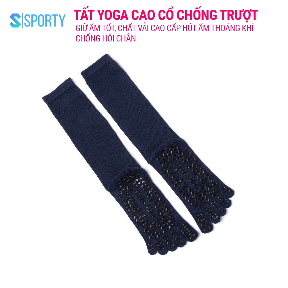 Tất Yoga Chống Trượt SPORTY Cổ Cao tập thể dục chống trượt êm ái, tránh hôi chân, đảm bảo an toàn