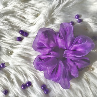 Scrunchies Tím Voan 2 lớp