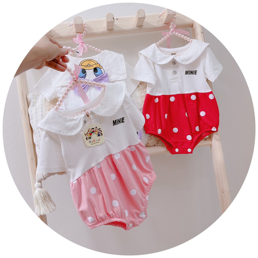 Bộ body mickey bé gái pidaha Store bodysuit cho bé họa tiết đáng yêu chất cotton hàng xuất khẩu