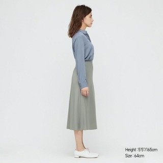 🌹🌿❤ Chân váy lụa Uniqlo satin flare